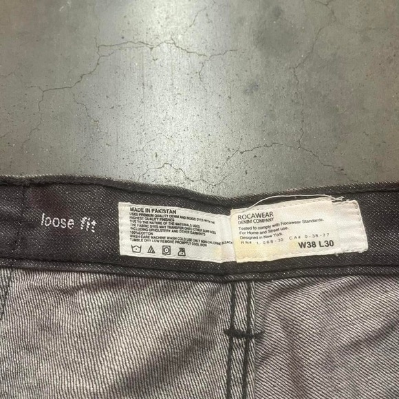 Y2K rocawear men's grey jeans baggy skater hiphop wide leg 38 - Picture 4 of 6